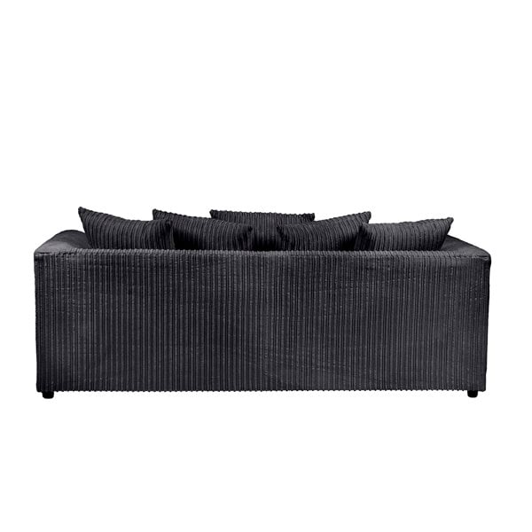 SQUAREBOXX Dylan Jumbo Cord 3+2 Seater Fabric Sofa in Black