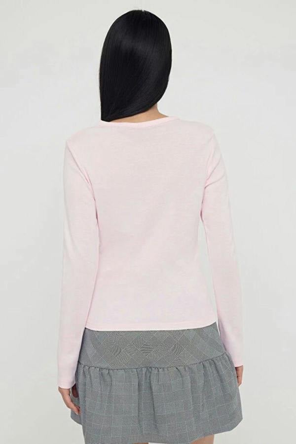 WOVCOR Buttoned Stretch Knit Blouse