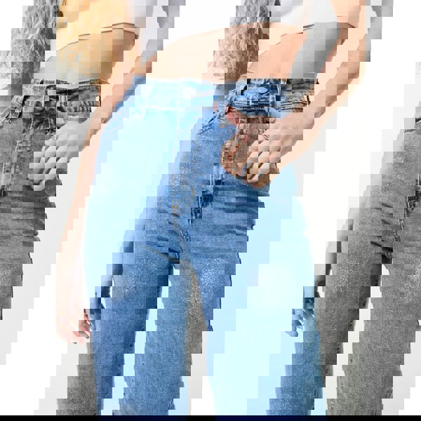 Pink Vanilla High Waist Glitter Jeans