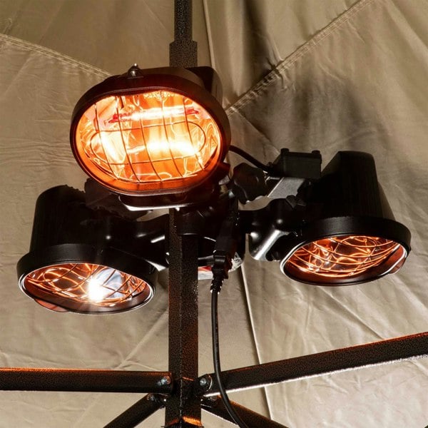 1350W Outdoor Infrared Parasol Heater - Gazebo Dining Table Patio Heater 5m Wire - LoopsDirect