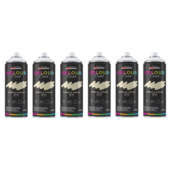 Colour Coat 6X Vanilla Cream RAL 1015 Satin Spray Paint 400ml