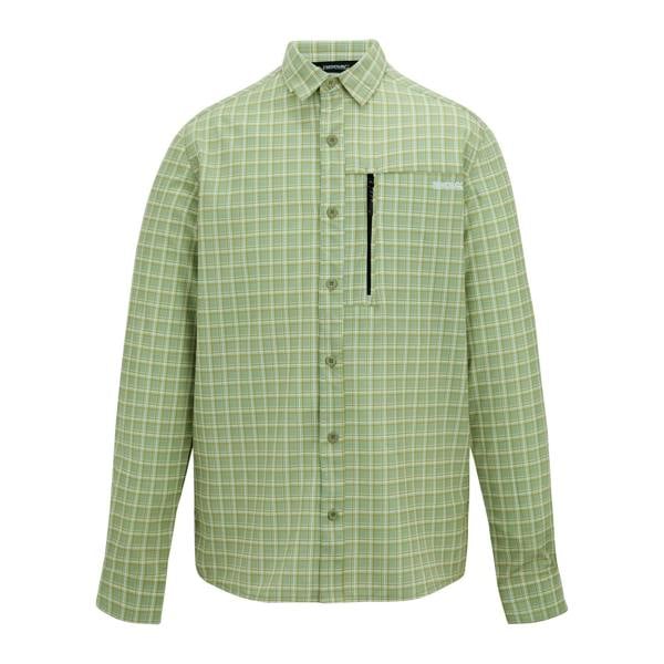 Regatta Mens Checked Insect Repellent Travel Shirt - Light Sage