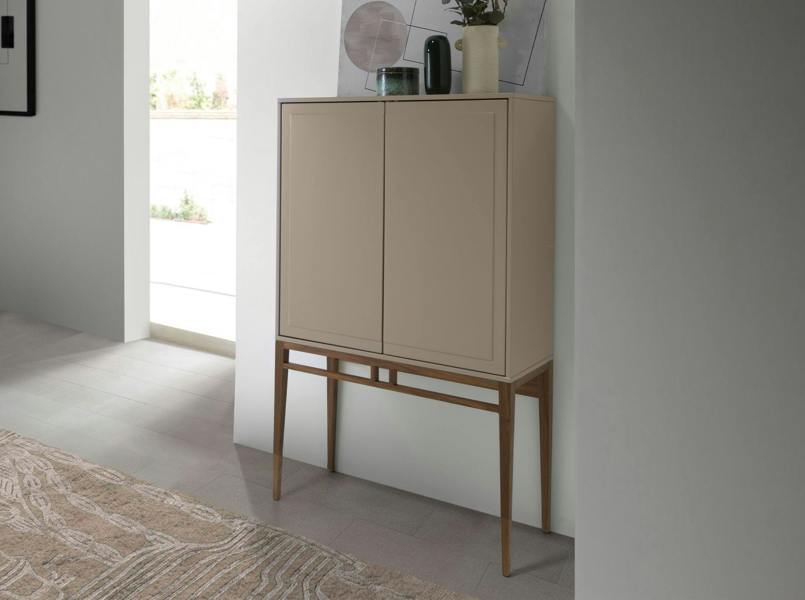 Angel Cerdá Beige and Walnut High Sideboard 3073
