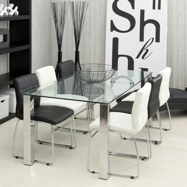 Furniture To Go Kante Dining Table with Glass Top