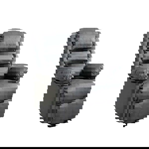 Lisbon Leather Manual Recliner Armchair Grey Main