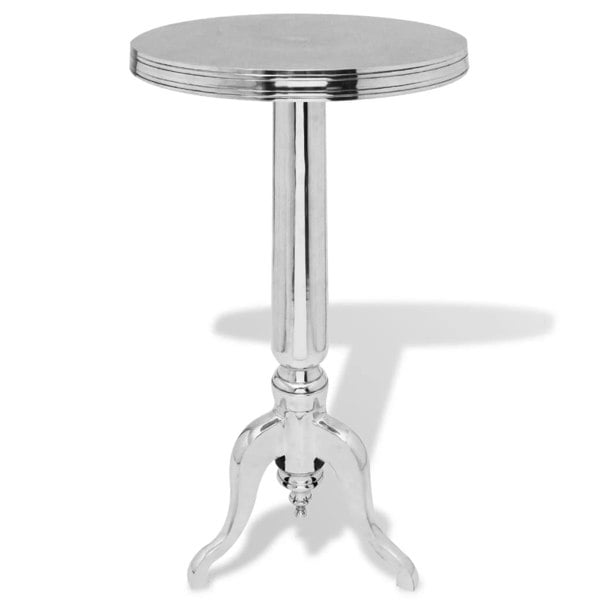 Berkfield Side Table Round Aluminium Silver