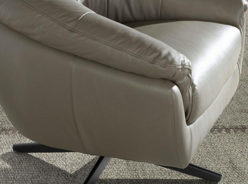 Angel Cerdá Grey Leather Swivel Armchair 5138