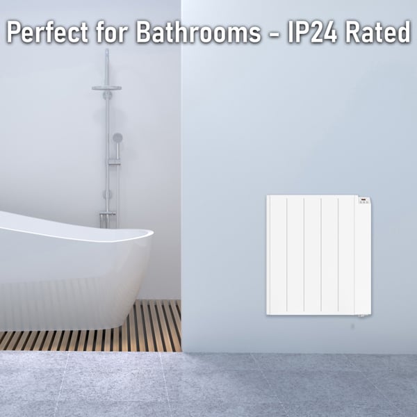 MYLEK Electric Radiator Panel Heater WIFI Smart APP Eco 1000W Bathroom Safe Wall Mounted Timer Thermostat