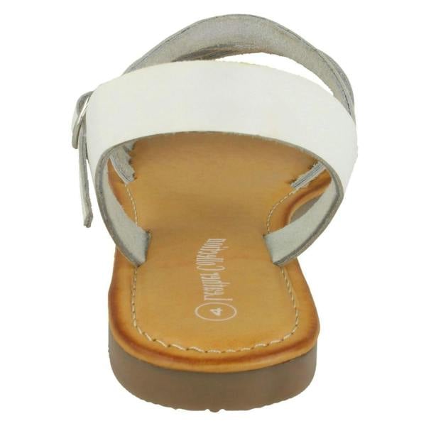 Leather Collection Ladies Leather Collection Flat Strappy Sandals F00196