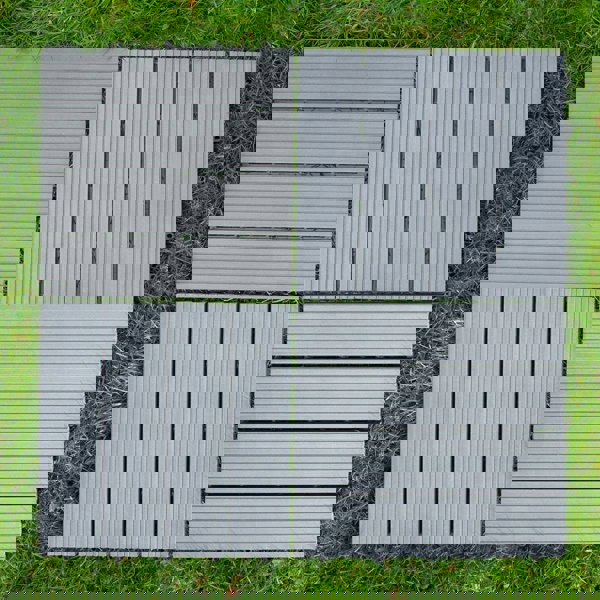 Monstershop 66 x WPC Decking Floor Tiles 30x30cm - Grey