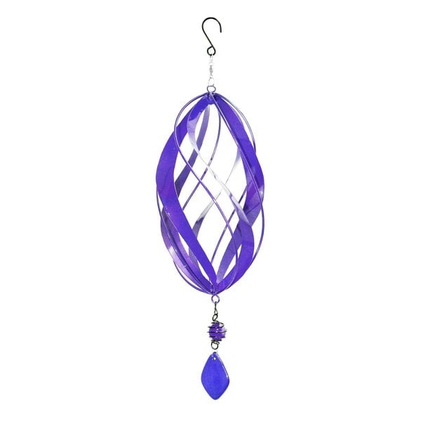 EDH Door Hardware Violet Metal Hanging Spinner – 40cm x 14cm | Wind-Powered Kinetic Garden Ornament | Outdoor Hanging Wind Spinner for Patios