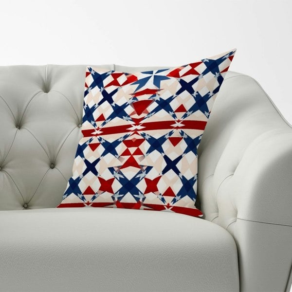 Warren Reed American Flag Abstract Pattern Cushions