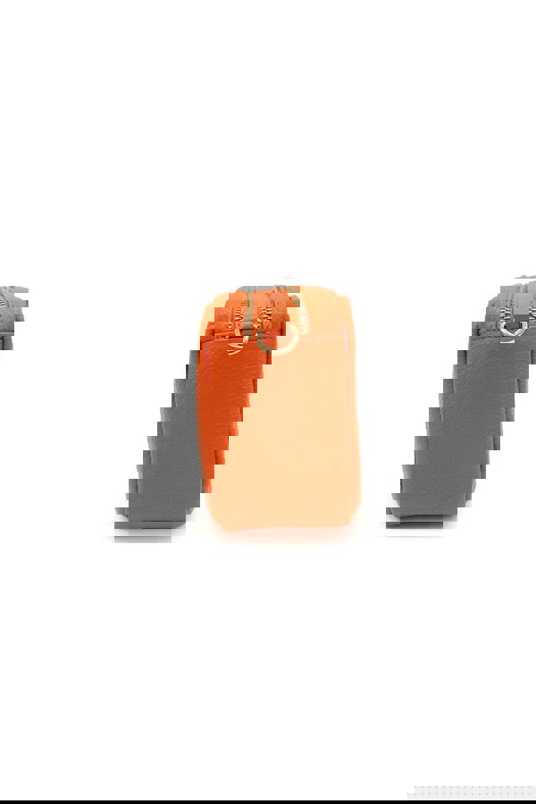 Pluspup Italian Genuine Leather Crossbody Bag with Double Zipper Compartments