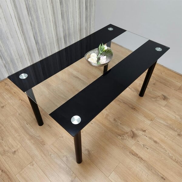 Kosy Koala Dining Table Clear Glass Kitchen Place for 6 Seats, Dining Table Only (Clear H 75 x L 140 x W 80 cm)