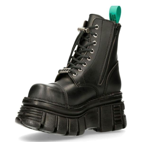New Rock Vegan Leather Combat Platform Boots- TANKMILI083-VS2