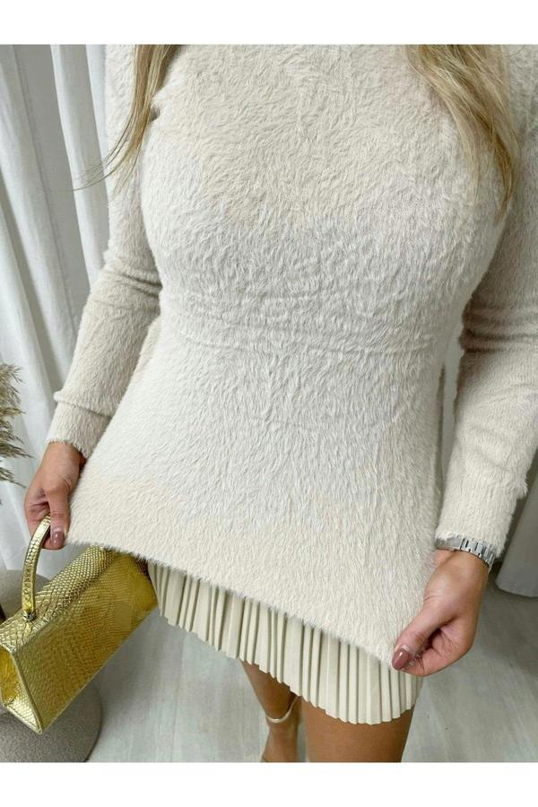 ikrush Stella Fitted Long Sleeve Fluffy Knitted Top
