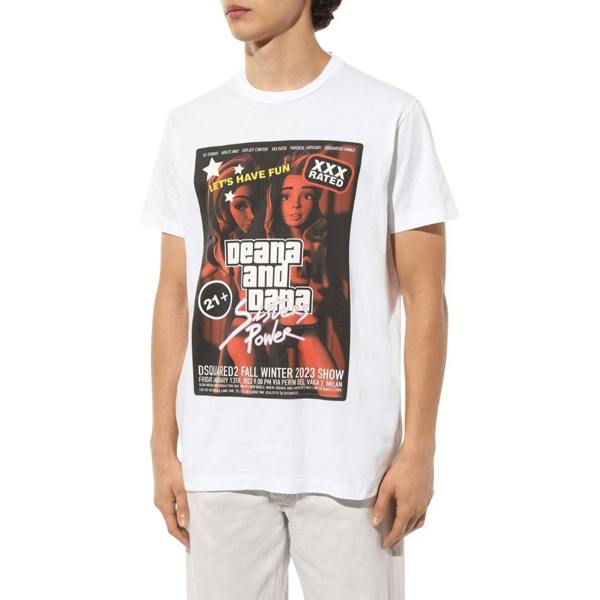 DSQUARED2 Deana And Dana Graphic White  T-Shirt XS