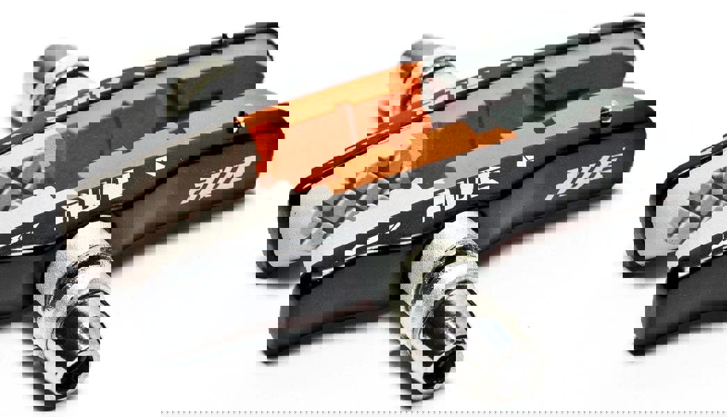 Awe Triple Contour Alloy V Brake Pads Grey/Orange/White 72mm with FREE Spare Pads