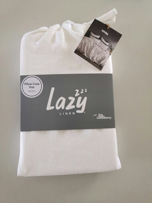 Lazy Linen 'Pure Washed Linen' Pillowcase Pair