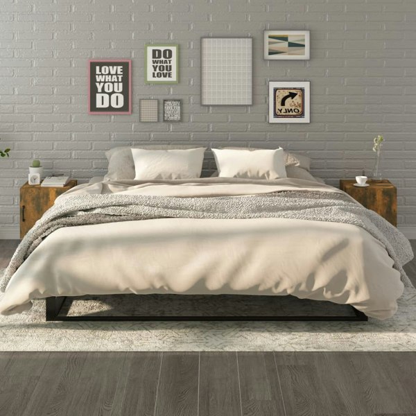 Berkfield Bedside Cabinets 2 pcs Smoked Oak Engineered Wood