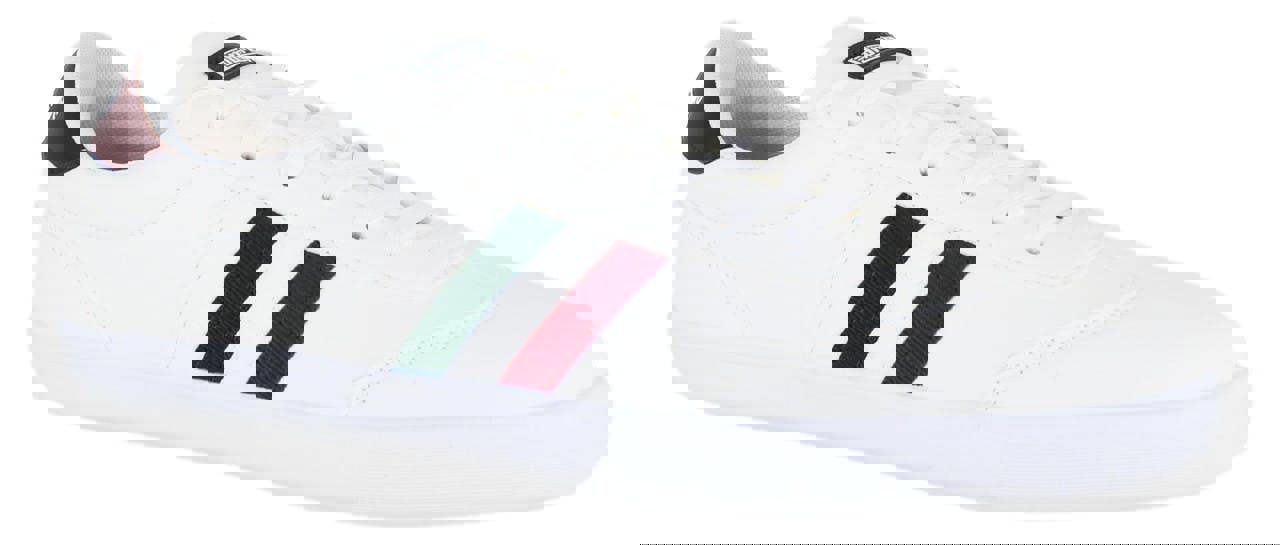 Lambretta Vulkan Mens Casual Smart Lace Up Canvas Pump Trainers