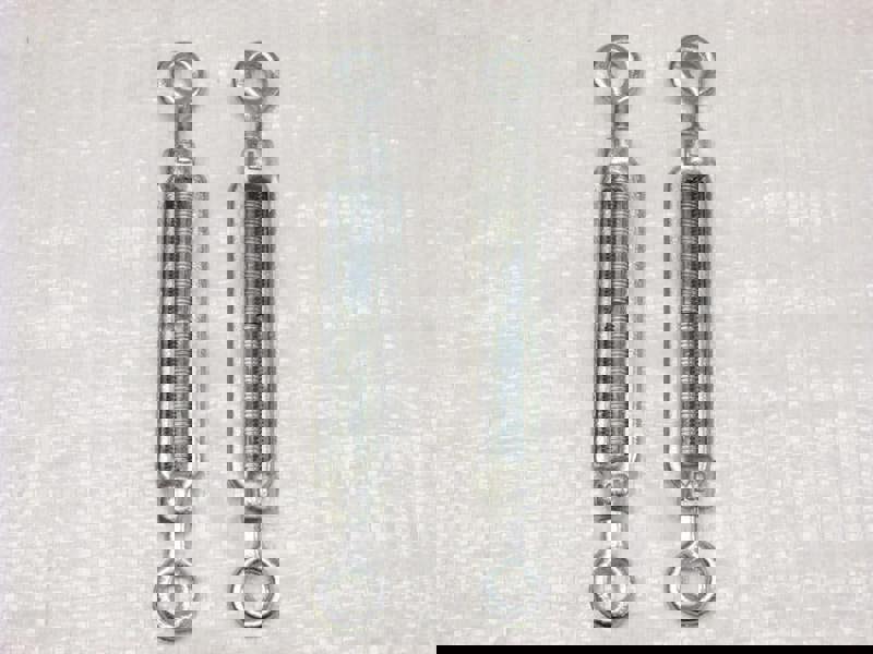 x2 M20 Galvanised Forged Straining Screw Eye Eye - Caravan Turnbuckle Open Body