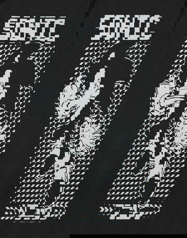 Sonic the Hedgehog Mens Black Sonic Short Sleeved T-Shirt