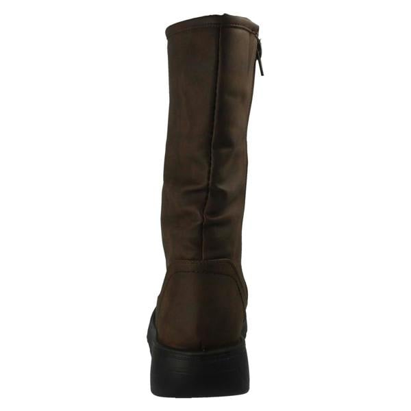 Spot On Ladies Spot On Fur Lined Zip Up Wide Fit Wedge Heel Mid Calf Boots F4466