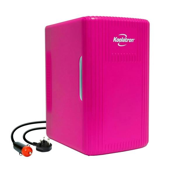 Koolatron 6L Mini Fridge 8 Can Pink Skincare Fridge for Bedroom, Desk or Travel | Portable 12V Cooler Warmer