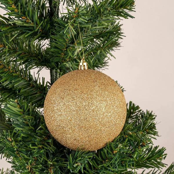 Shatchi 60mm Shatterproof Champagne Gold Christmas Baubles, Pack Sizes 6 or 18 Tree Decorations