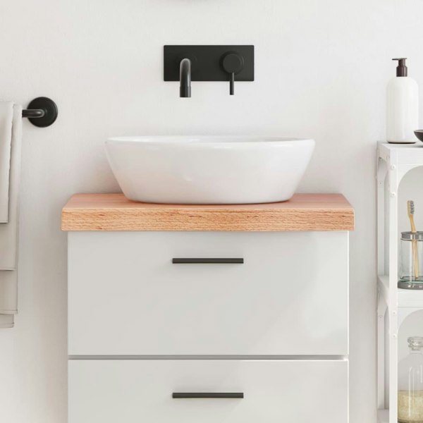 Berkfield Bathroom Countertop Light Brown 60x40x6 cm Treated Solid Wood