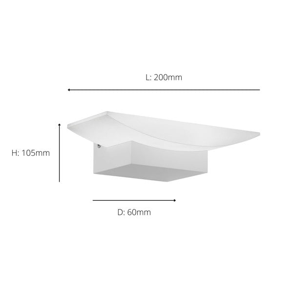 EGLO Metrass LED Plastic/Aluminium White Uplighter Wall Light