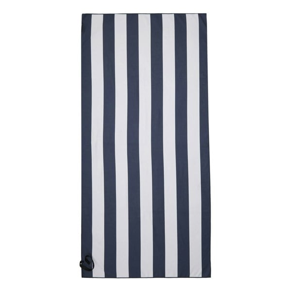 Regatta Striped Microfibre Beach Towel - Navy/White