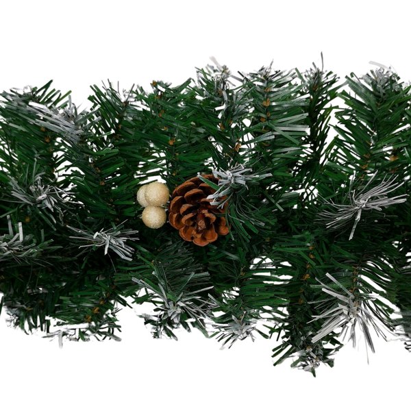 Samuel Alexander Premier 270cm (9ft) Christmas Garland Decoration Snow Tips White Berries & Cones