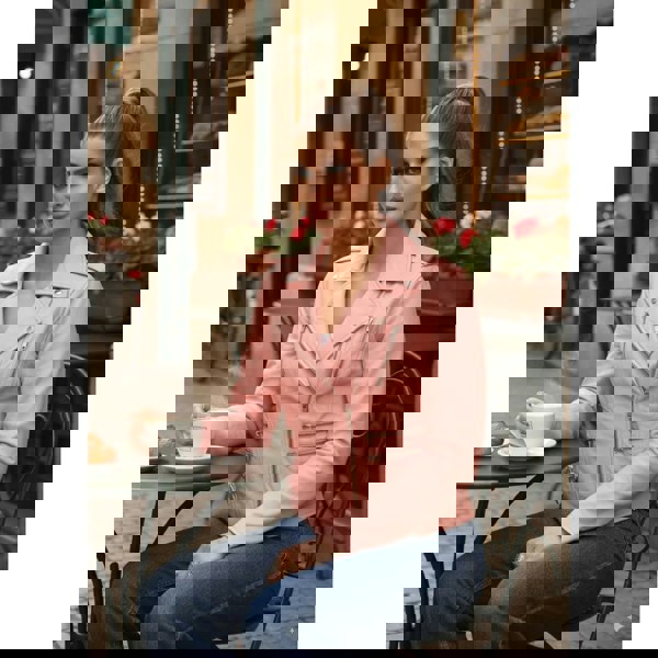 Leather Company Women's Real Lamb Nappa Leather Vintage Biker Jacket