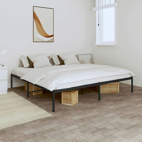 Berkfield Metal Bed Frame Black 180x200 cm 6FT Super King