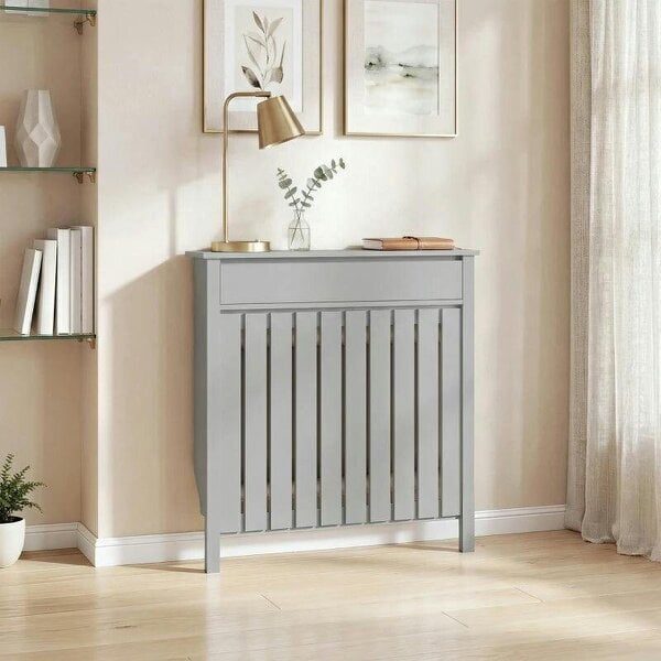 Bobobiy 93 x 88.5cm Rustic-Look Radiator Cover - Grey - Grey