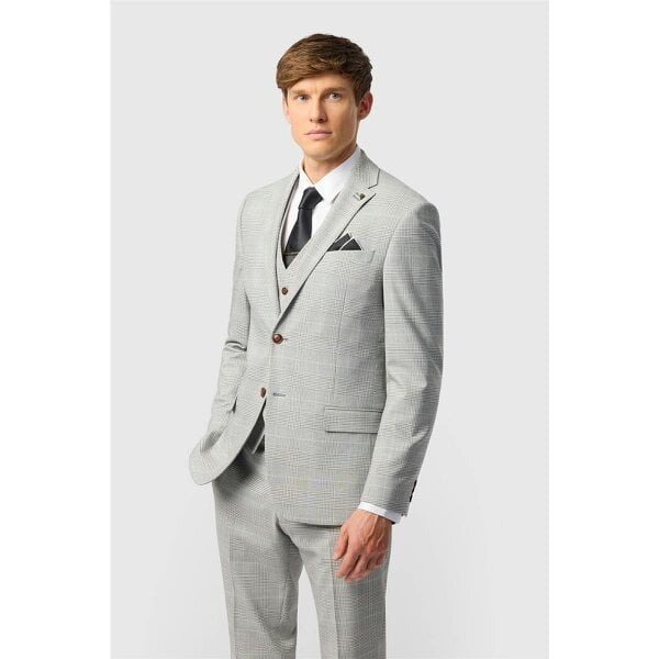 Antique Rogue Slim Fit Astor Monochrome Check Jacket