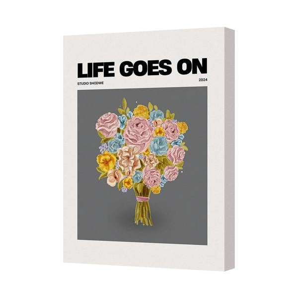 Benjamin Tate Design Life Goes On Floral Canvas Wall Art Print Bouquet Handcrafted In UK