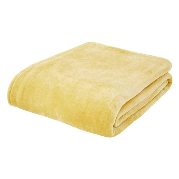 Catherine Lansfield Velvet Raschel 200x240cm Throw Ochre