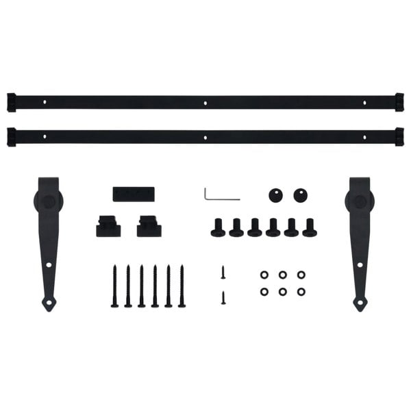 Berkfield Mini Sliding Cabinet Door Kit Carbon Steel 183 cm