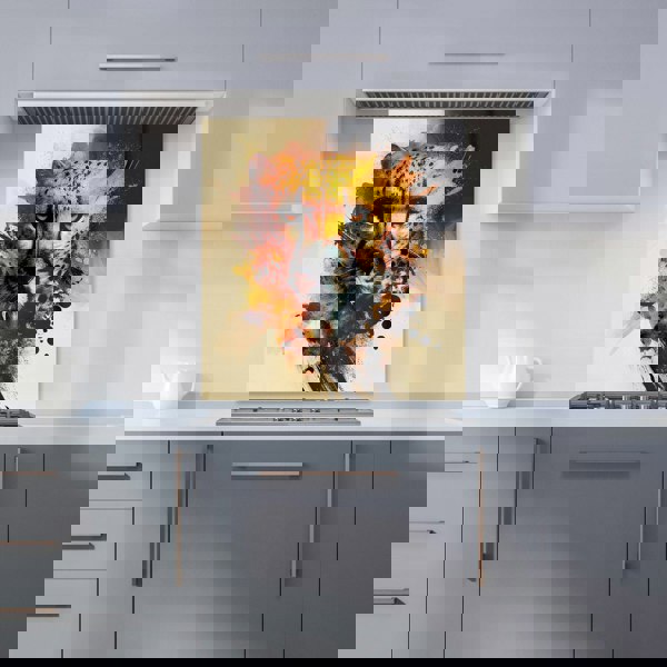 Warren Reed - Designer Cheetah Face Splashart Kitchen Splashback