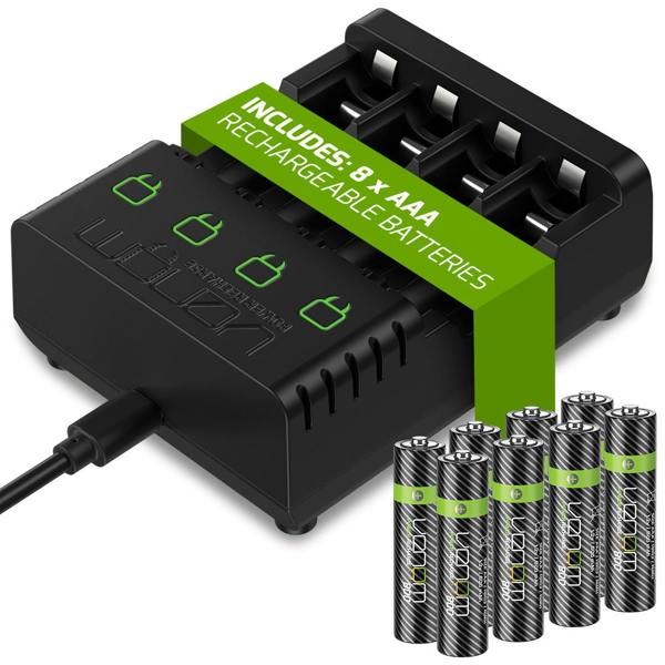 Venom Rechargeable Battery Charging Dock plus 8 x AAA 800mAh Rechargeable Batteries