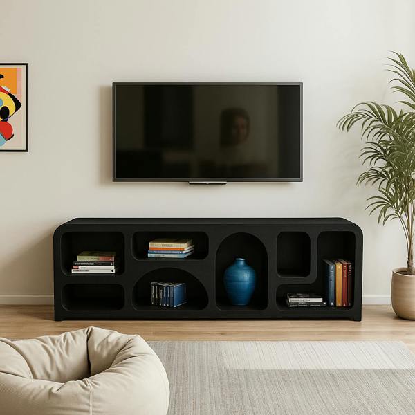 IH Design Tv Cabinet Large Otis Geometric Black