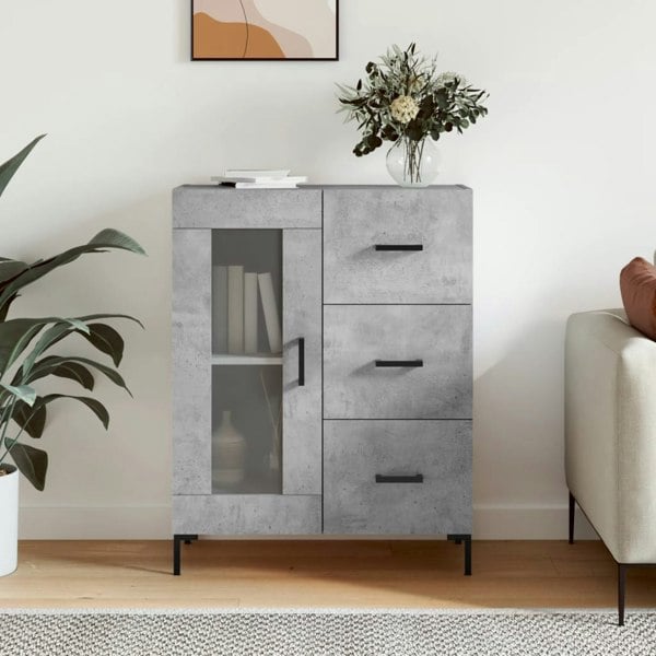 Berkfield Sideboard Concrete Grey 69.5x34x90 cm Engineered Wood