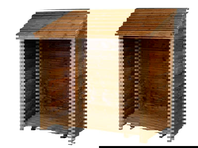 Arbor Garden Solutions Wooden Log Store (W-119cm, H-118cm, D-71cm) - Brown Finish