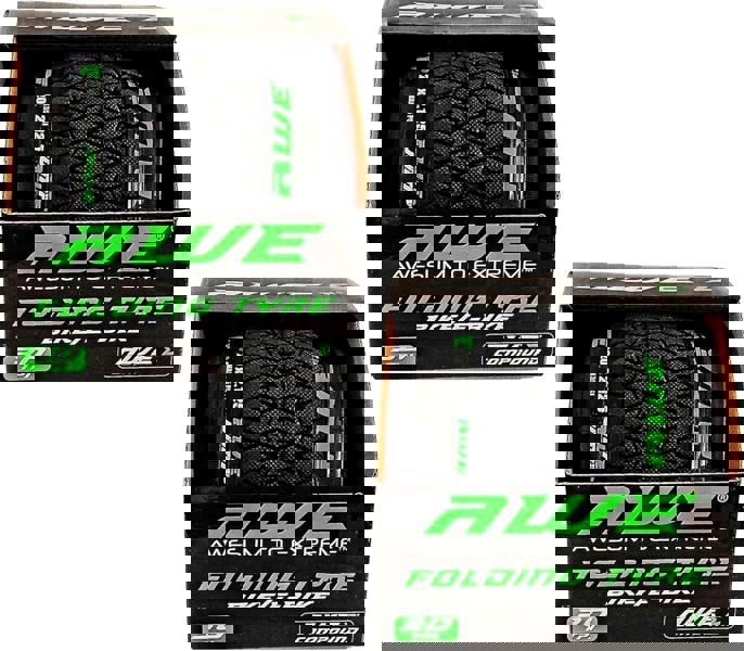 Awe 2 x AWEJump Folding Tyres 20 x 2.125 BMX and 2 x AWE Inner Tubes 20" x 1.75-2.125 Schrader Valve