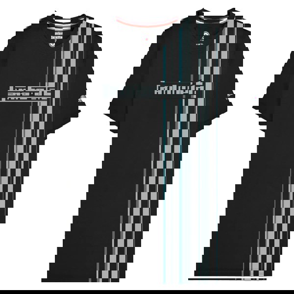Lambretta Mens SS25 Racing Stripe T-Shirt - Black/Grey