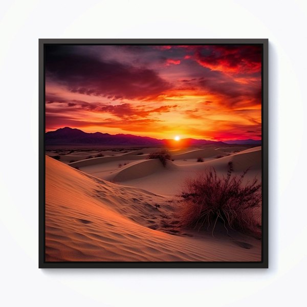 Warren Reed Sunset In The Desert Framed Canvas