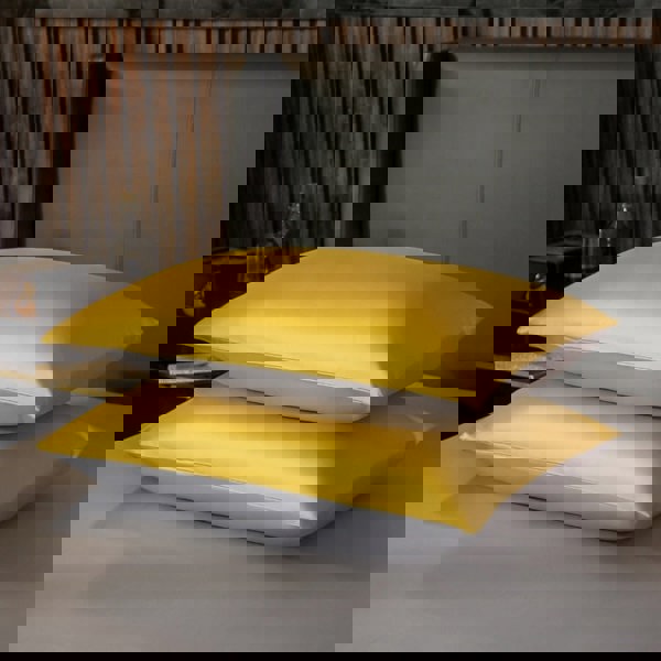 Anyhouz Anycozy Duvet Comforter Set Queen Yellow/ Light Grey Egyptian Cotton Thick Blanket Bedspread 4 Pcs Bed Set